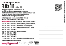 Compagnie Philippe Saire, Black out | cartes postale 1, verso