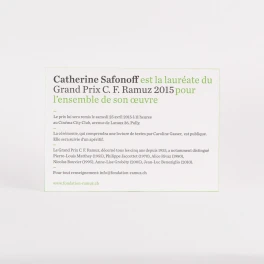 Fondation C. F. Ramuz |invitation 2014, verso